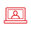 Icon of a laptop with a person on screen