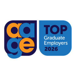 AAGE Top Graduate Employers 2026 blue badge