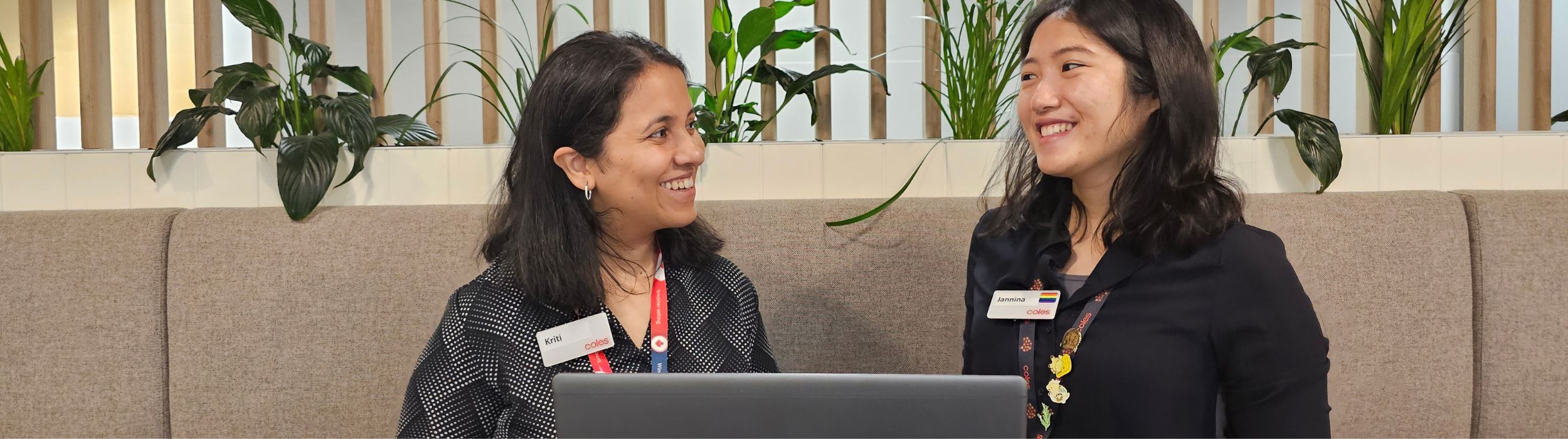 Two female team members having a meeting at the SSC