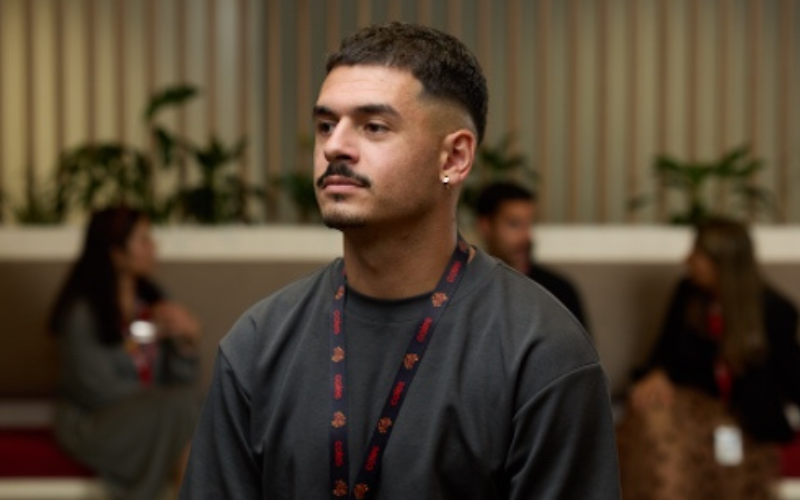 Indigenous male team member working at the Coles Store Support Centre