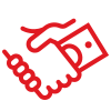 Handshake with money icon