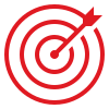 Icon of an archery target with arrow