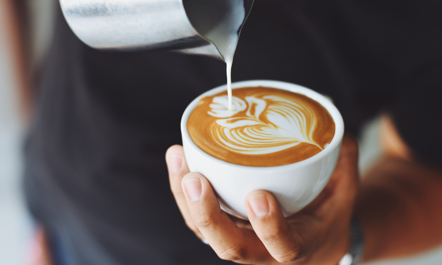 fancy cream pour by barista