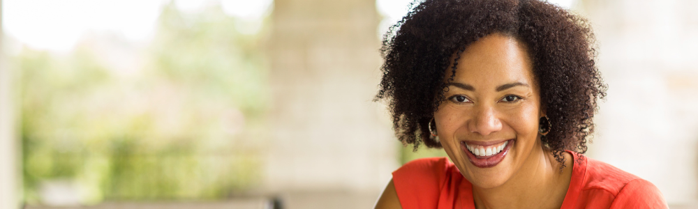 Black woman smiling casual photo