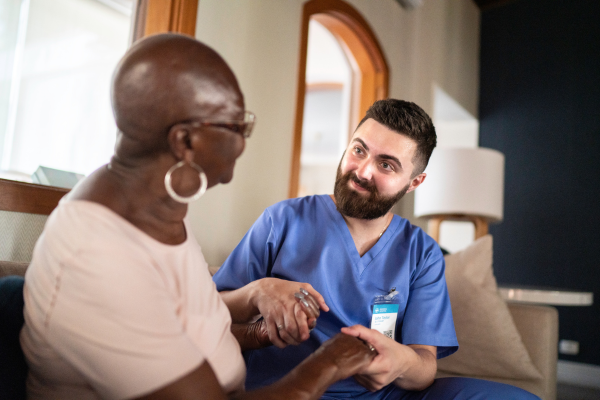 Clinical person at an in-home visit