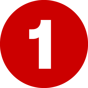 A white numeral "1" centered within a bold red circle.