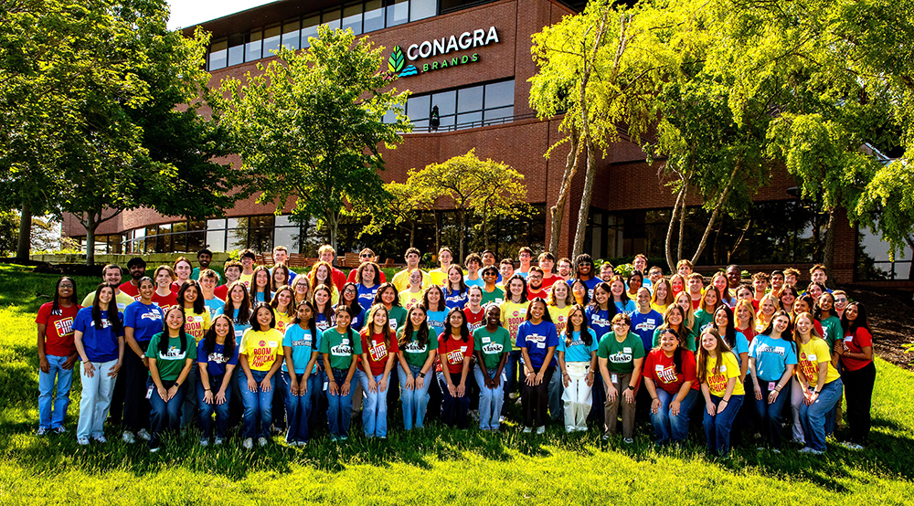2026 Conagra Brands Summer Intern Class Group photo on the Omaha campus