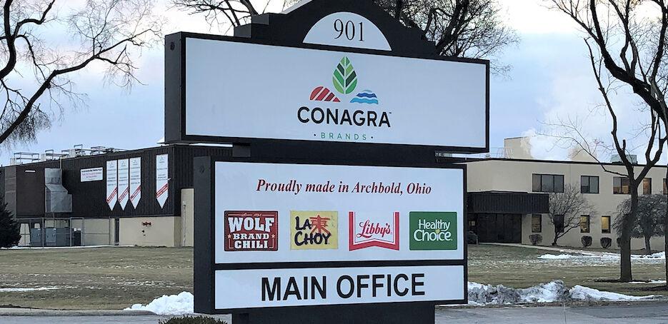 Photo of the Conagra Archbold sign in  front of the main office