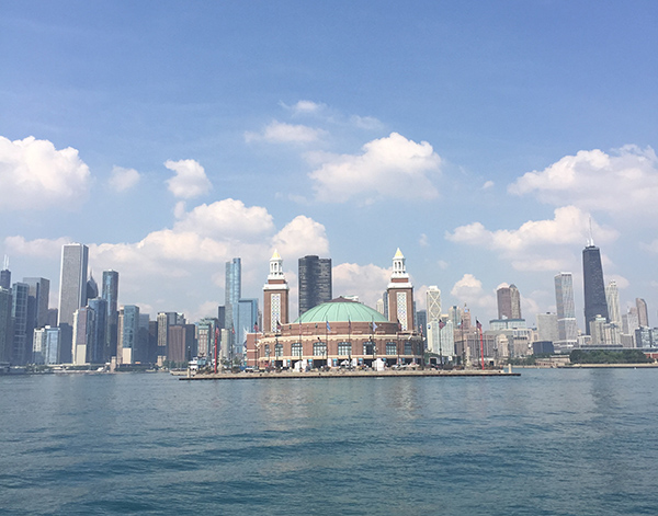 A view of Navy Pier from the Lake