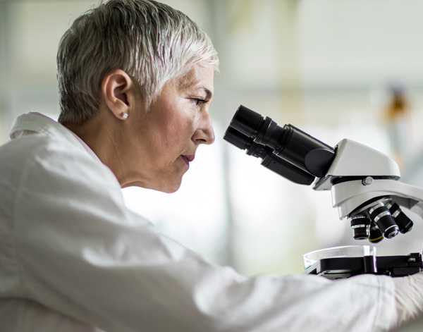 Photograph of Radiometer associate using microscope