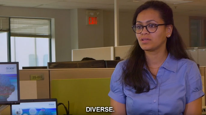 Photograph of Sciex associate in office