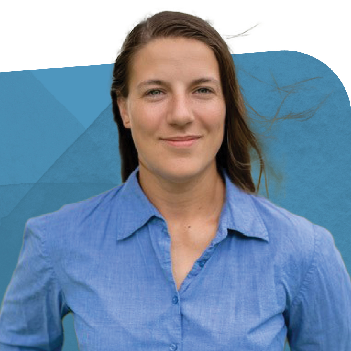 Kelsey Hedgpeth, Customer Support Supervisor at ChemTreat, smiling against a blue background