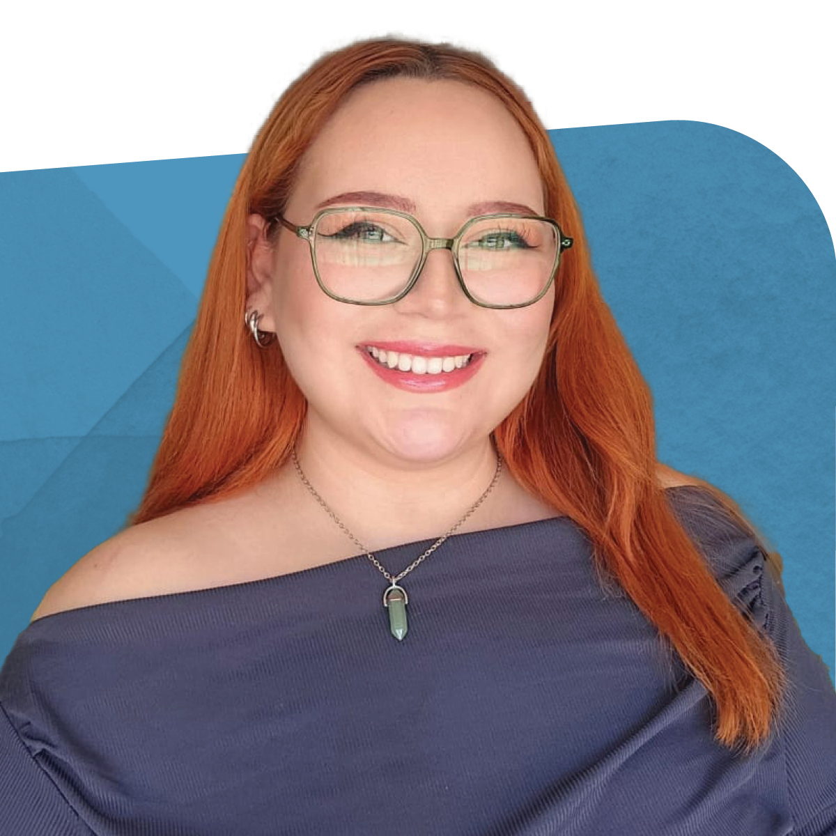 Samantha Montenegro, Marketing Specialist at ChemTreat, smiling against a blue background