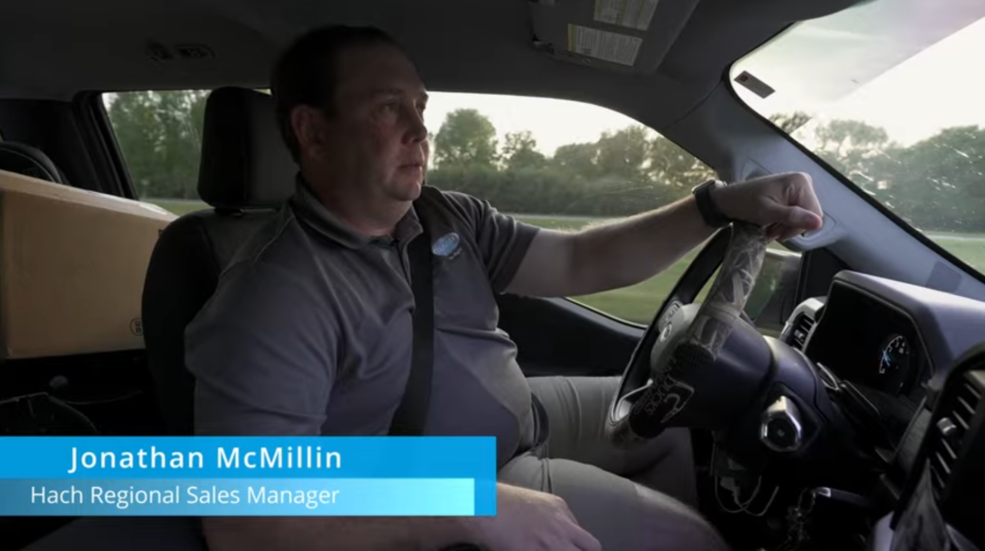 Johnathan McMillin riding in his car