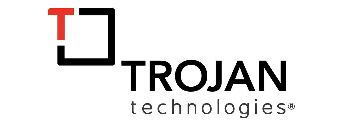 Black and red Trojan Technologies logo against a white background