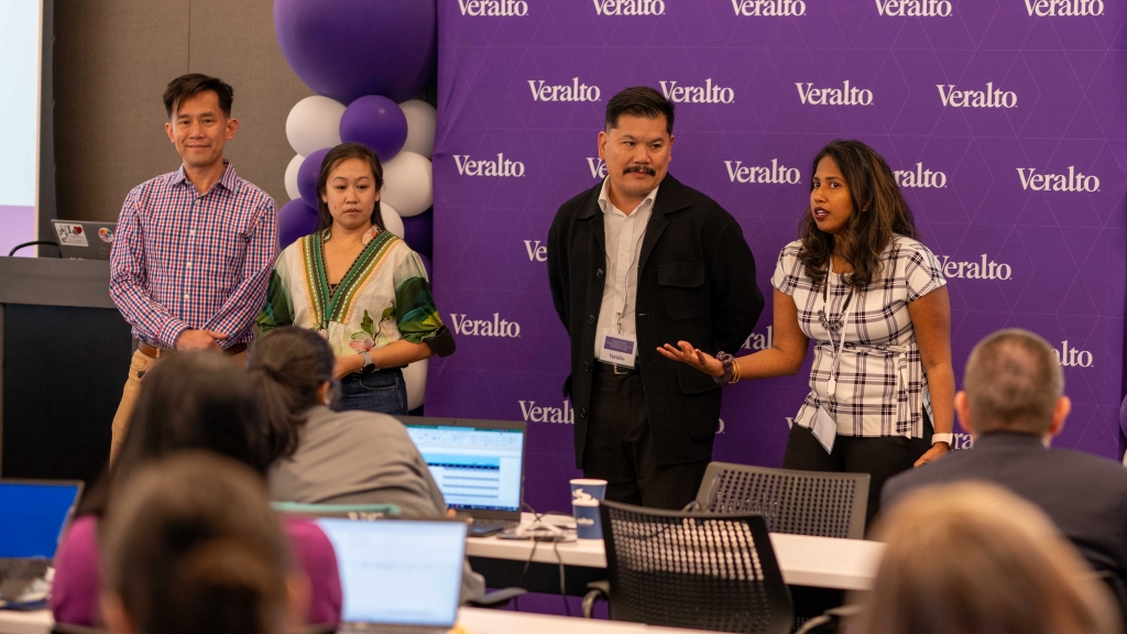 Members of Veralto's Asian-Pasifika Community giving a presentation
