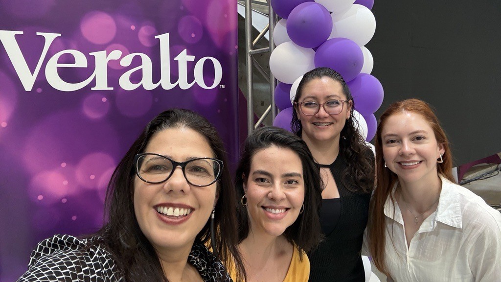 A selfie of four members of Latinas Unidas smiling