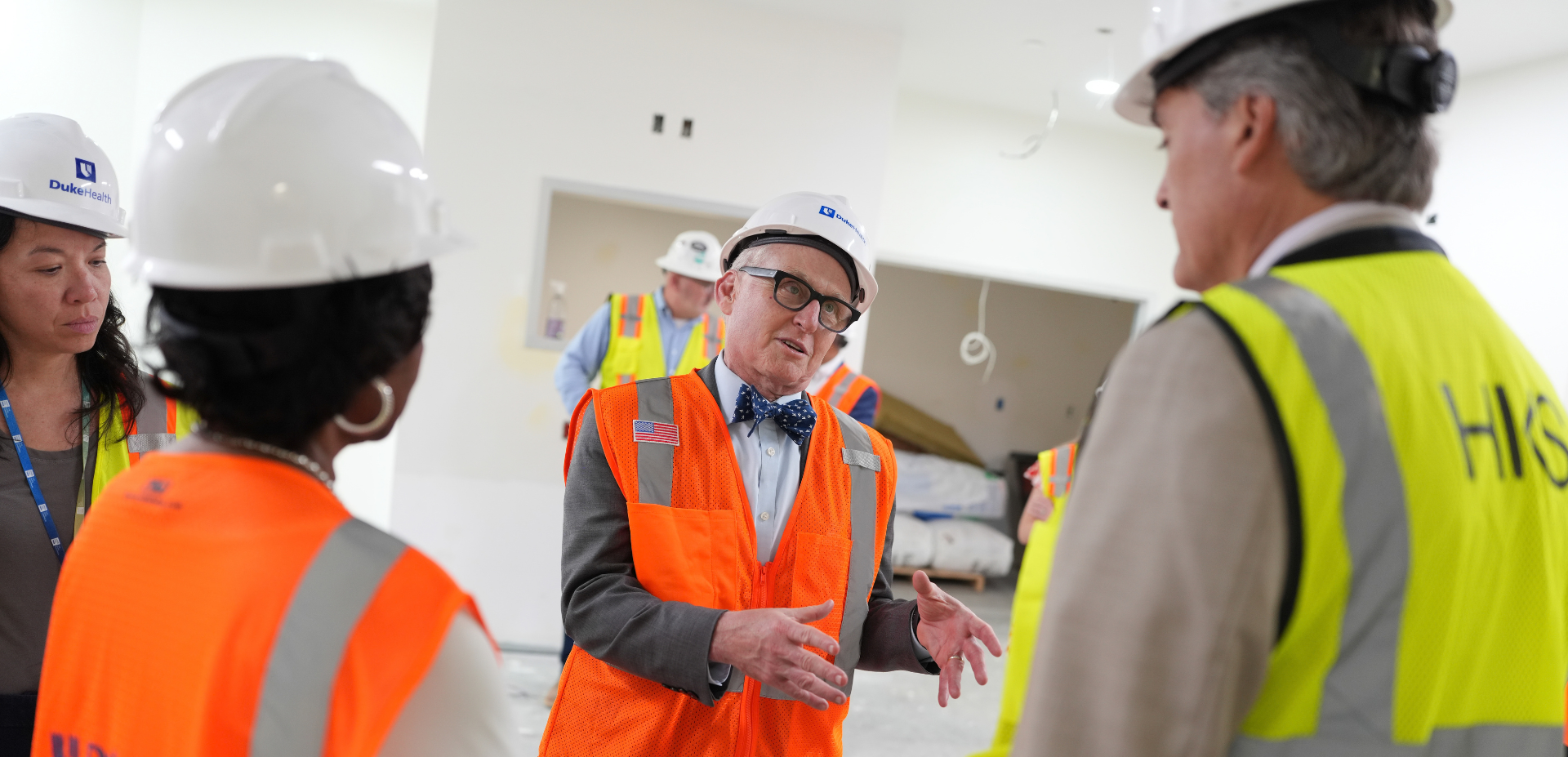 Duke Health CEO David Zaas tours the new campus expansion. 