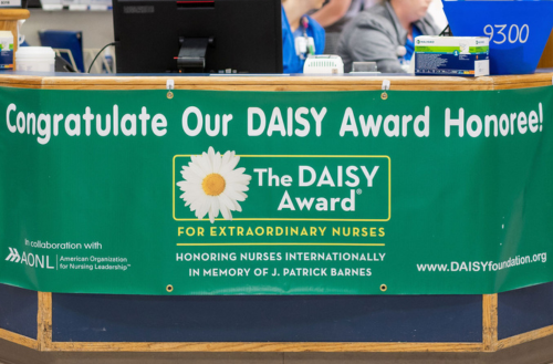 Daisy award sign in unit.