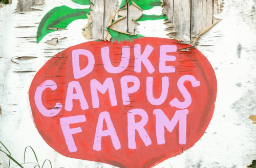 Sign at Duke Campus Farm.