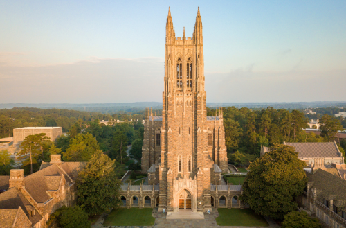 Aerial view of Duke chapel.