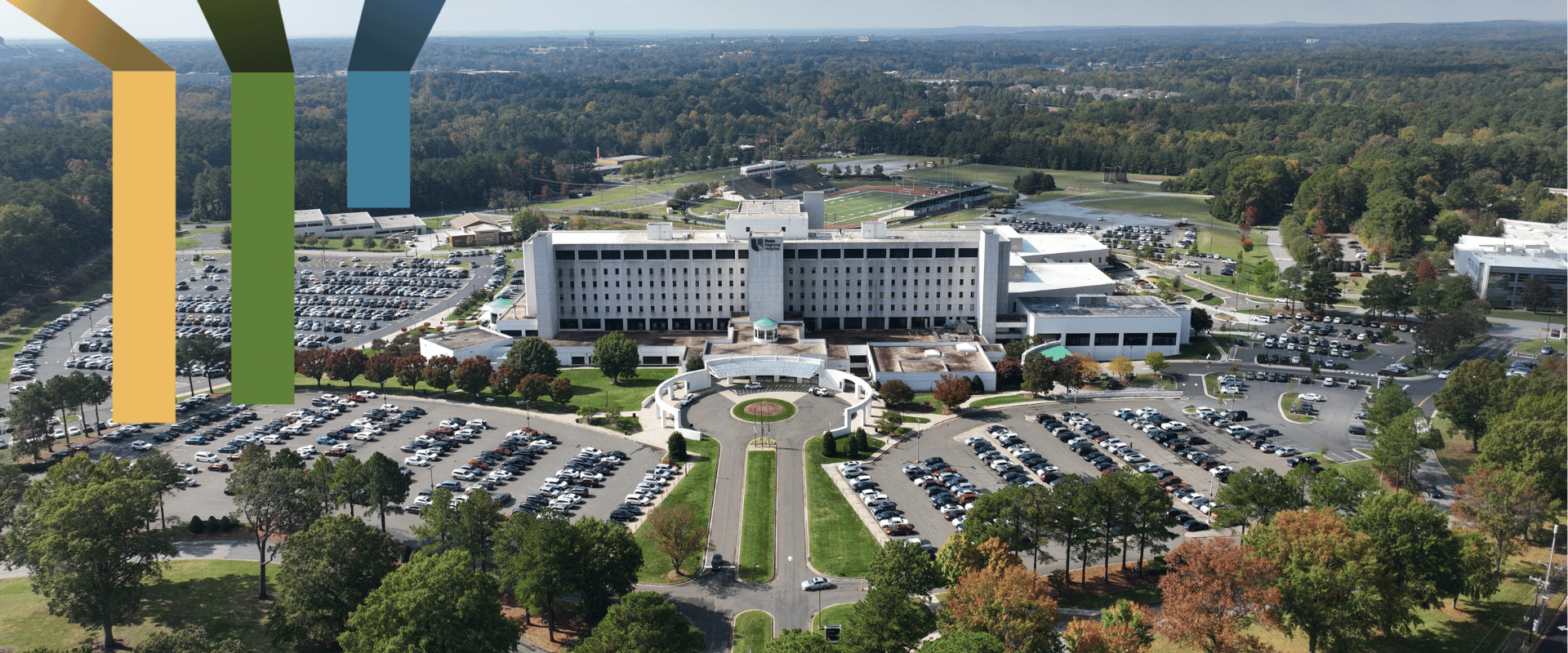 Aerial view of the Duke Regional Hospital campus.