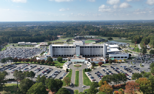 Aerial view of Duke Regional Hospital.