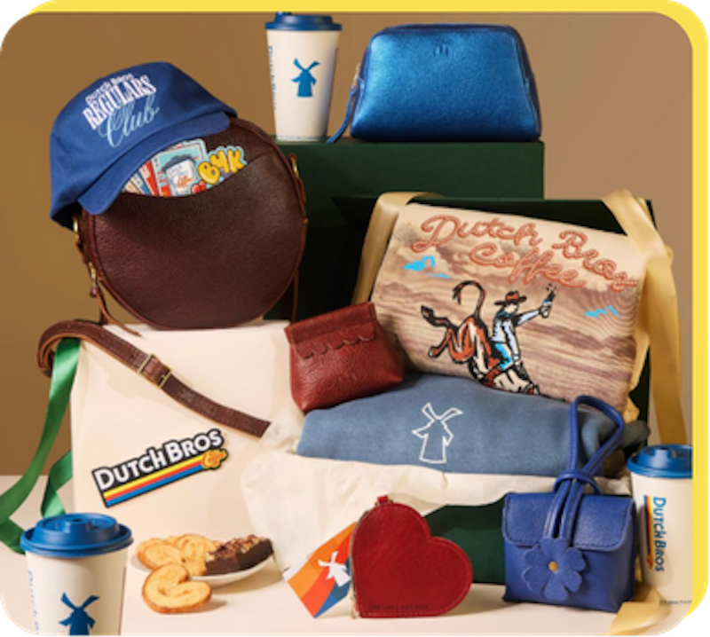 Dutch Merch piled together showing the brand logo