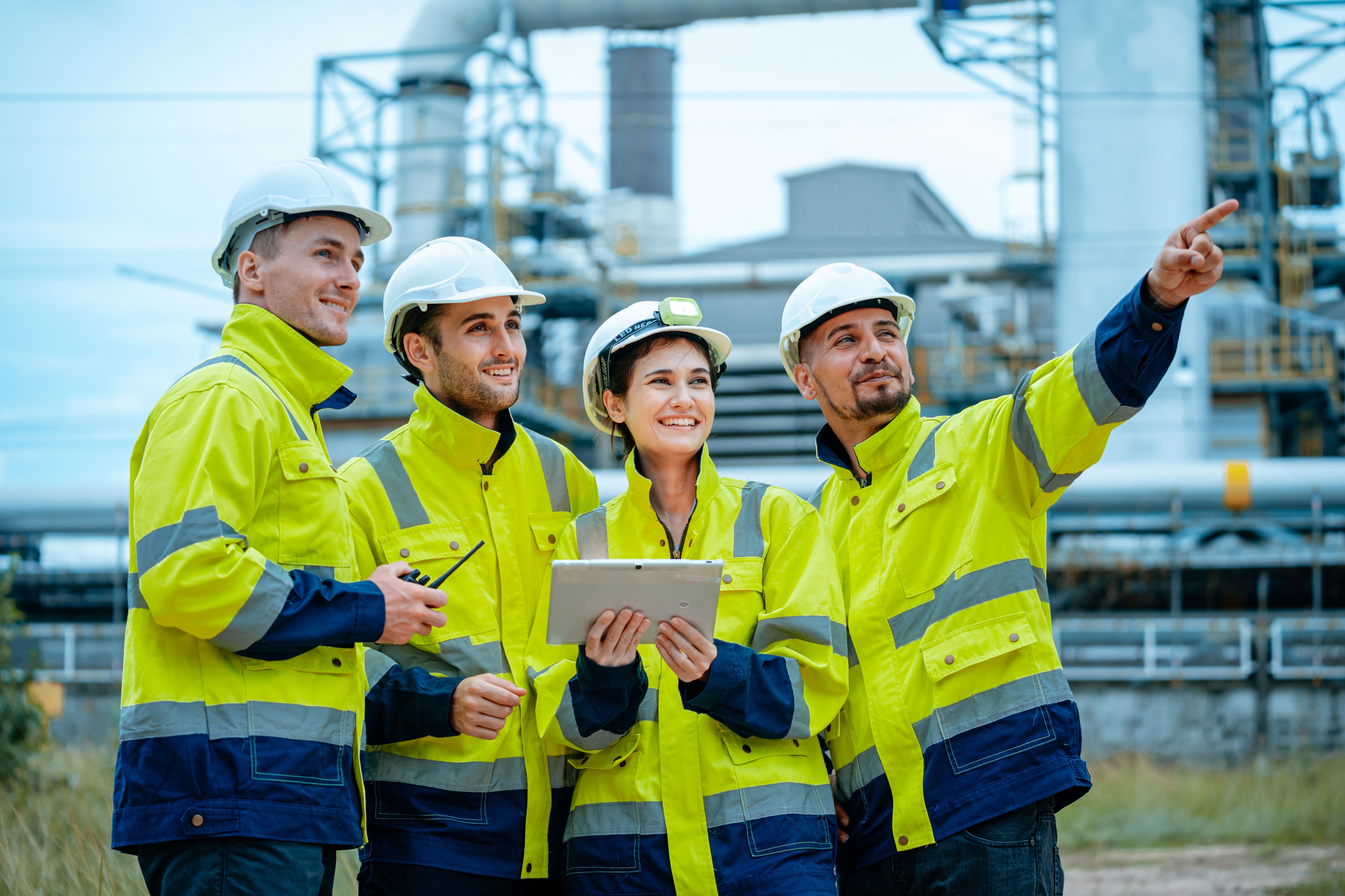 Group of Exyte employees at a project site