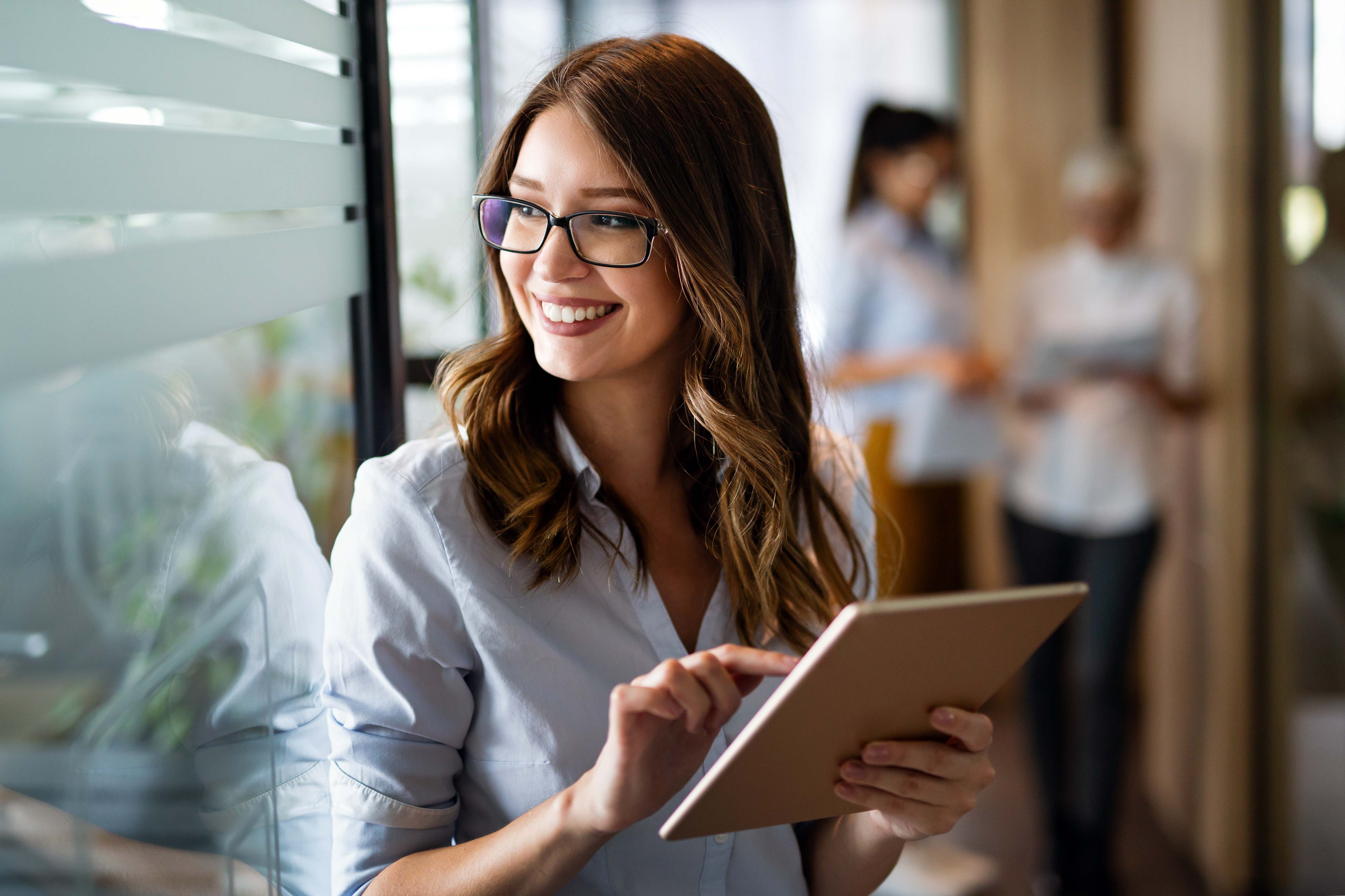 Woman employee smiling