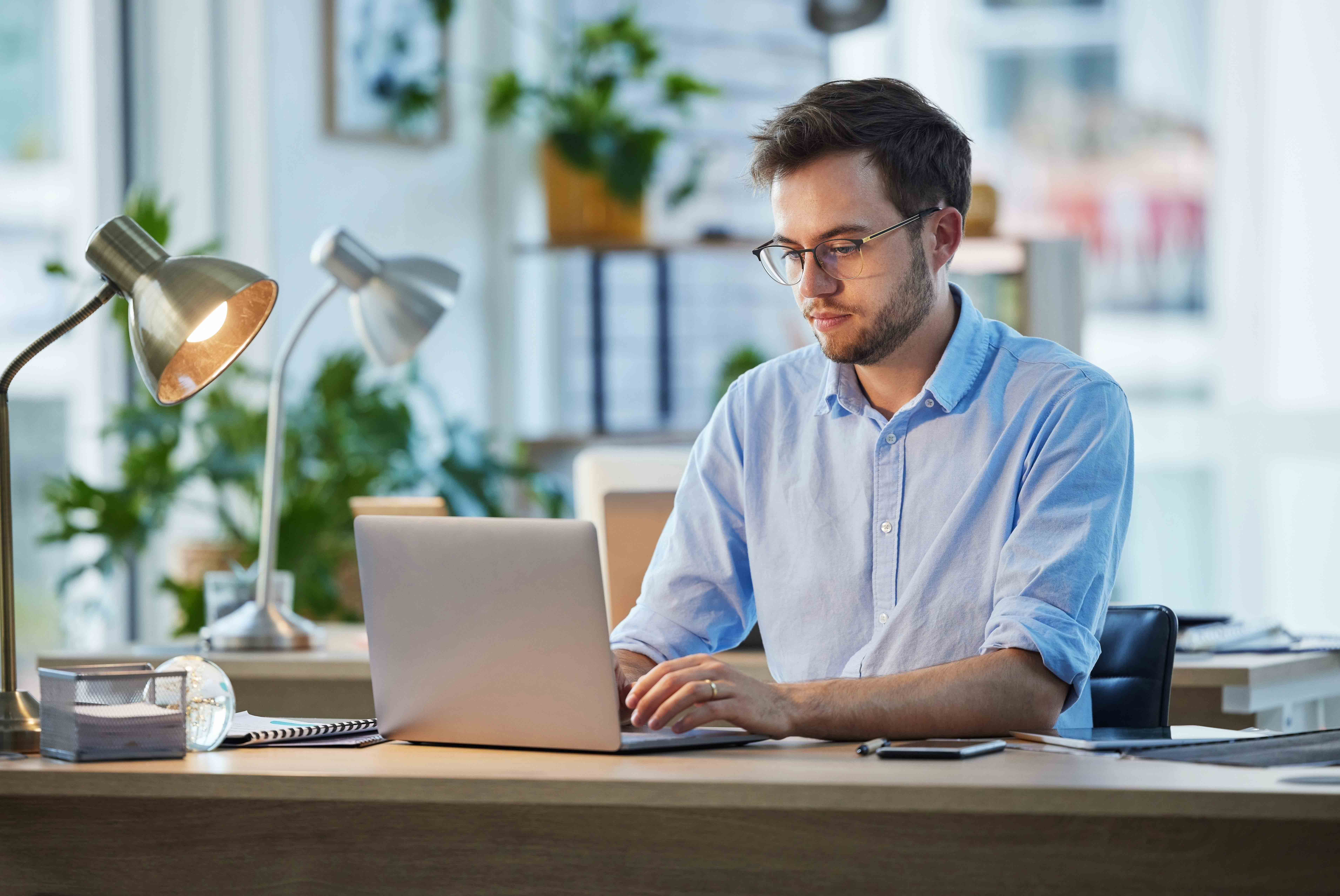 Employee at laptop