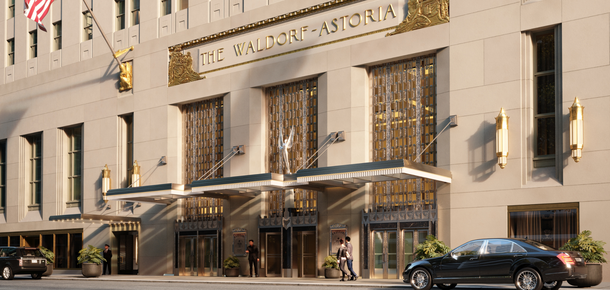 Image: Park avenue entrance of the Waldorf Astoria New York