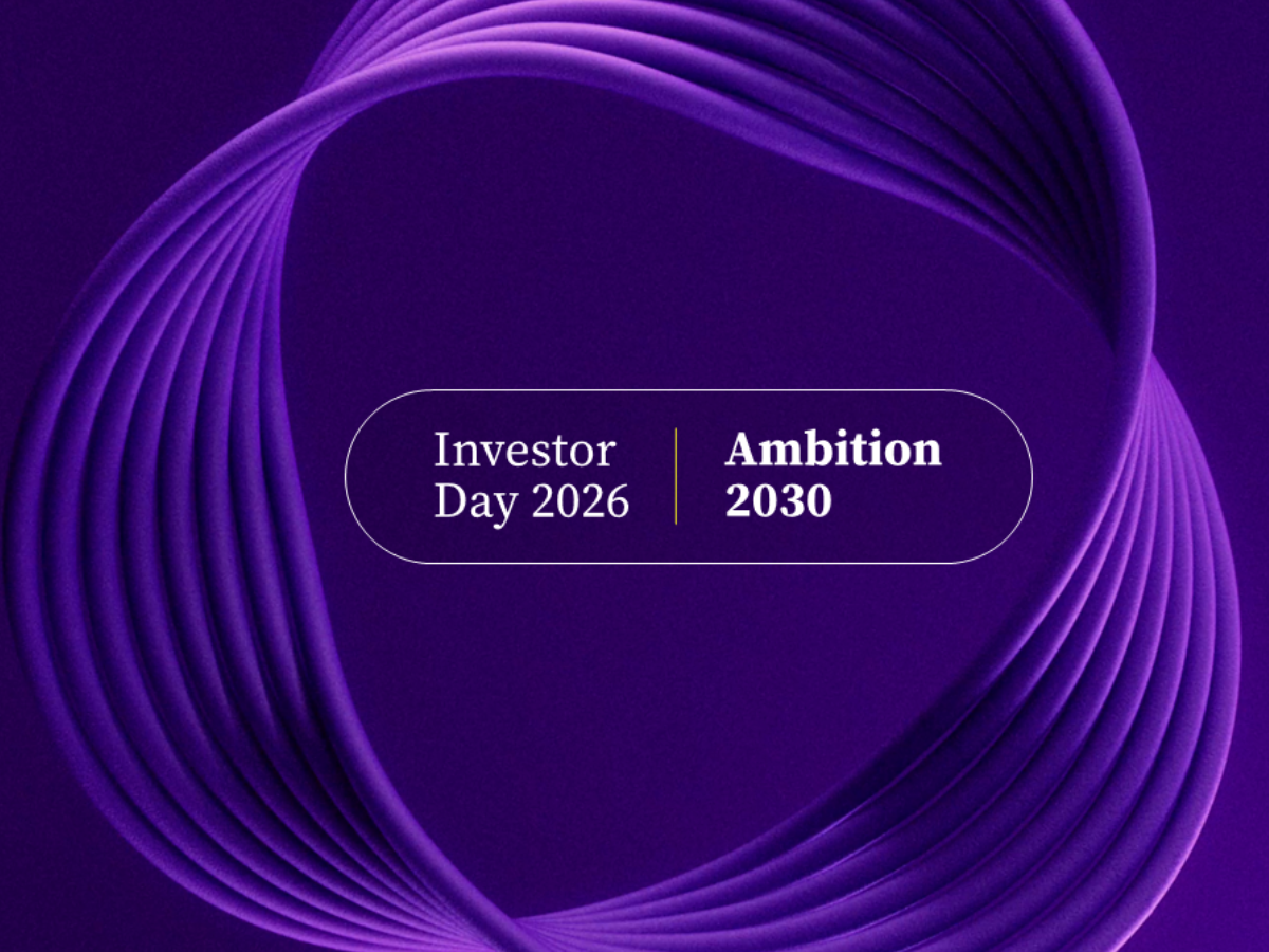 IAG circuar graphic titling 'Investor Day 2026 - Ambition 2030'