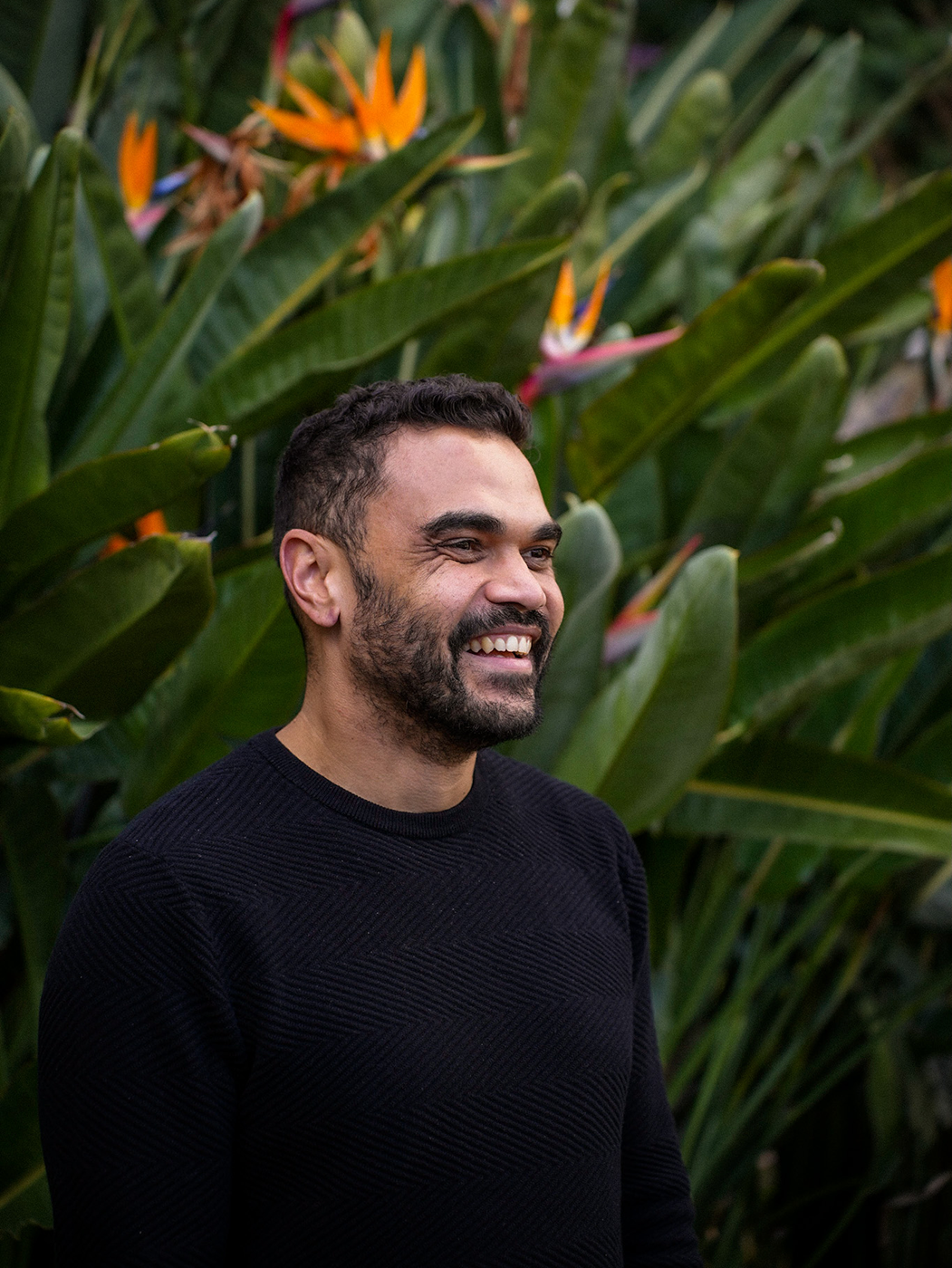 Indigenous employee portrait in Sydney office garden