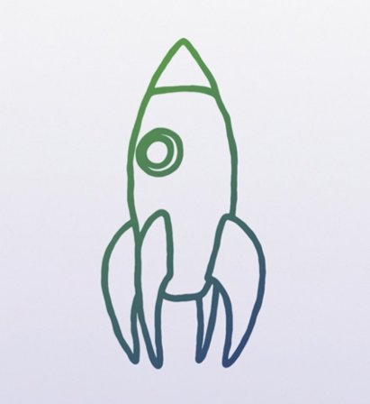 hand drawn rocket