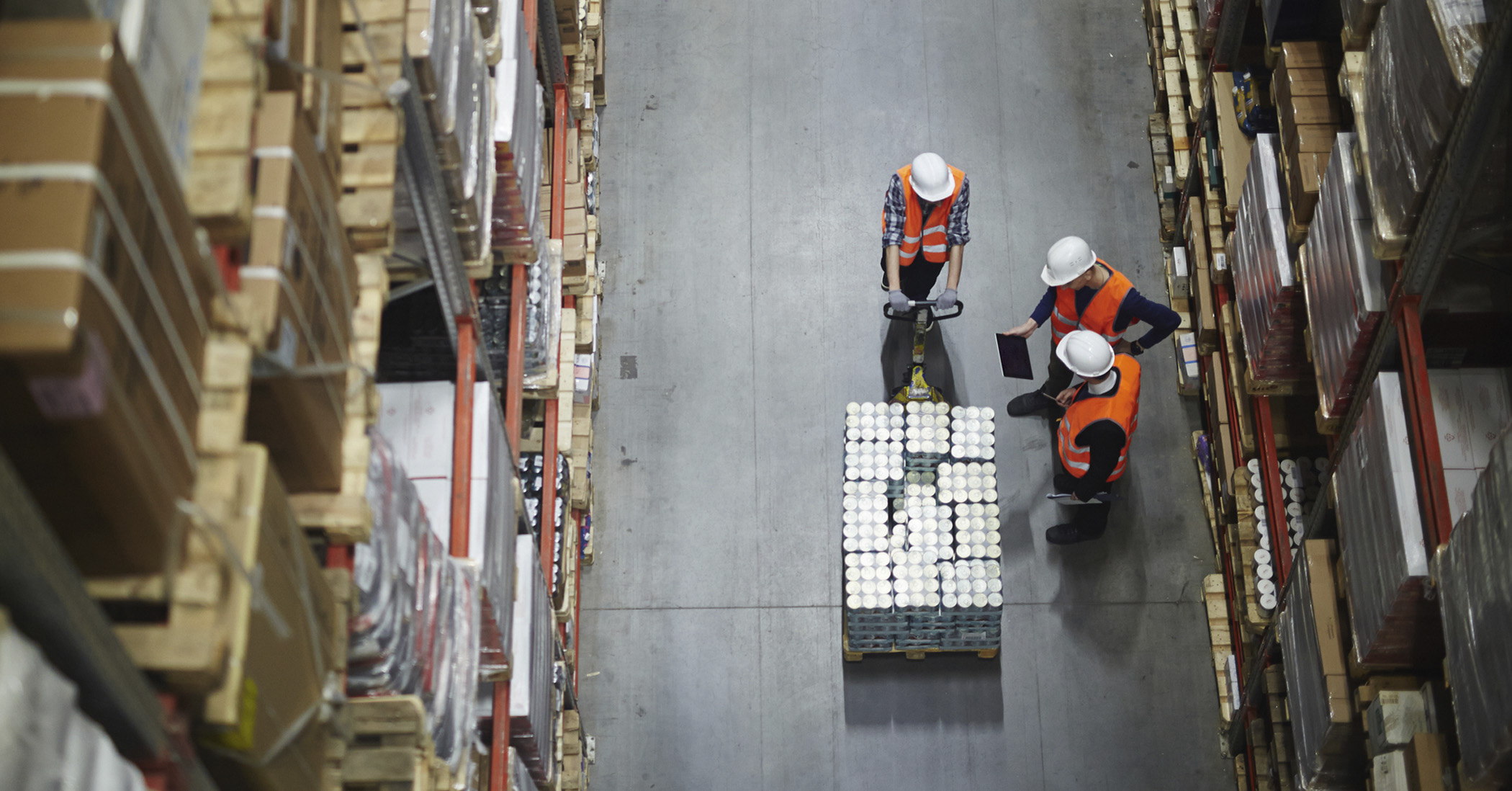 Picture of warehouse logistics employees
