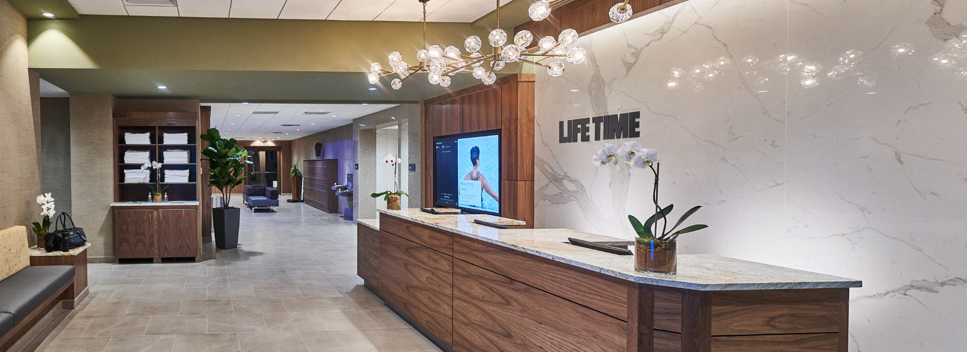 Life Time luxury concierge desk at Middletown.