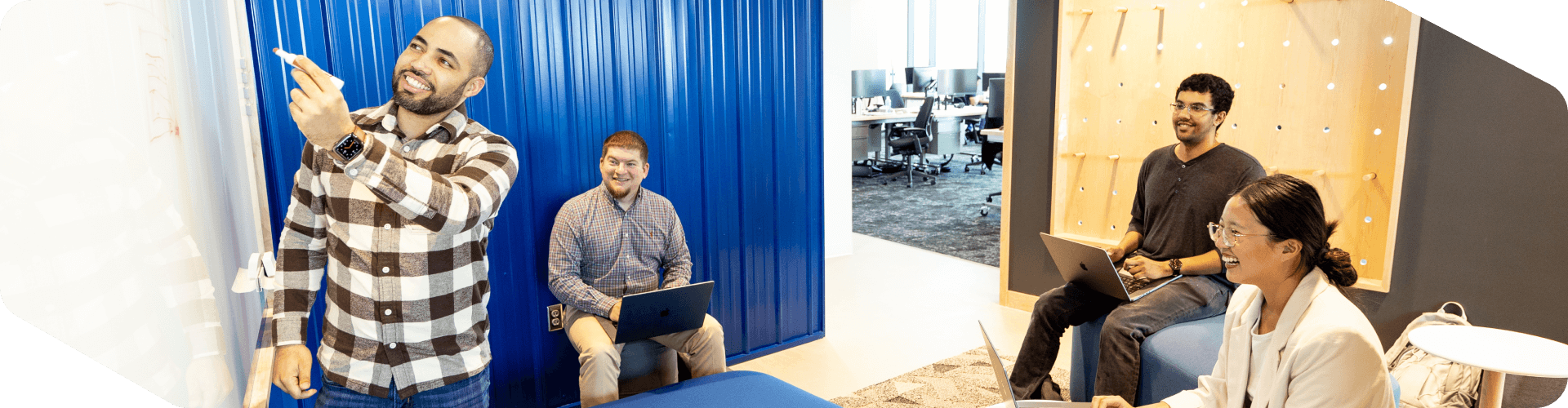 Tech associates meeting and collaborating