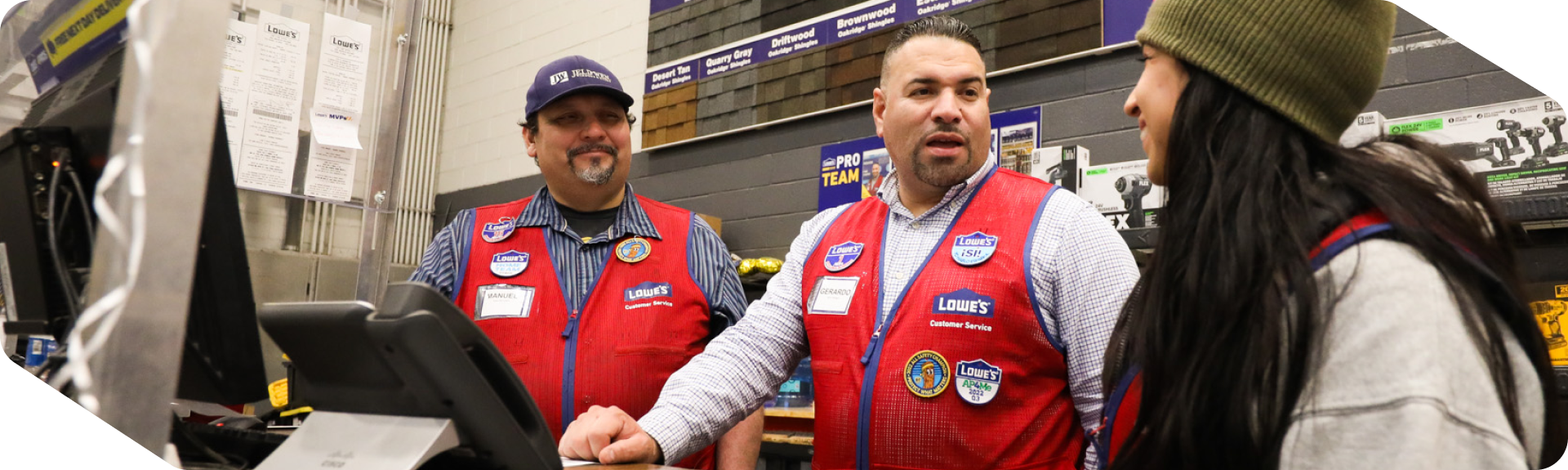 Manager and associates working together in the Pro Services area