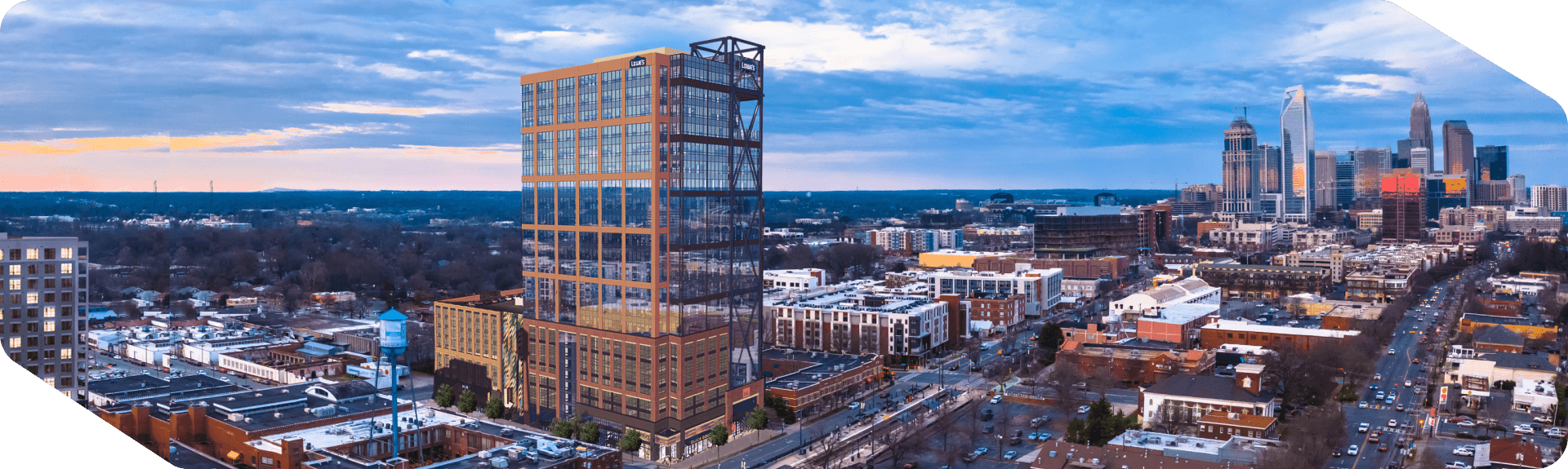 Beautiful view of downtown Charlotte and the Lowe's Tech Hub