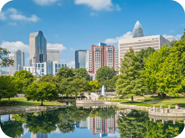 Picturesque view of downtown Charlotte