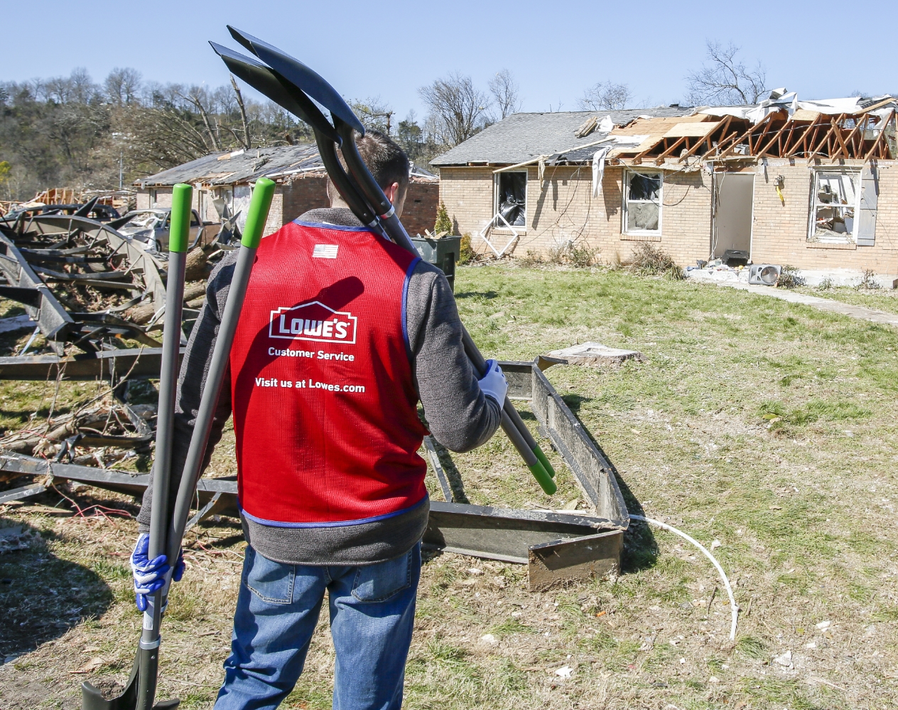 Lowe's associate volunteering his time to help the community
