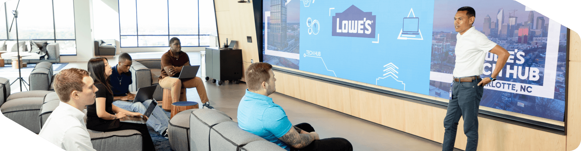 Tech associates having a meeting at the Tech Hub