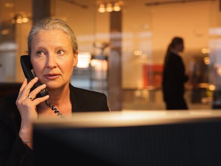 A woman on the phone