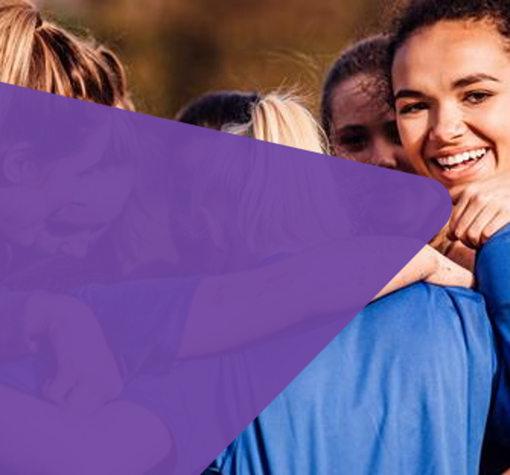 Teammates celebrating during a sports game