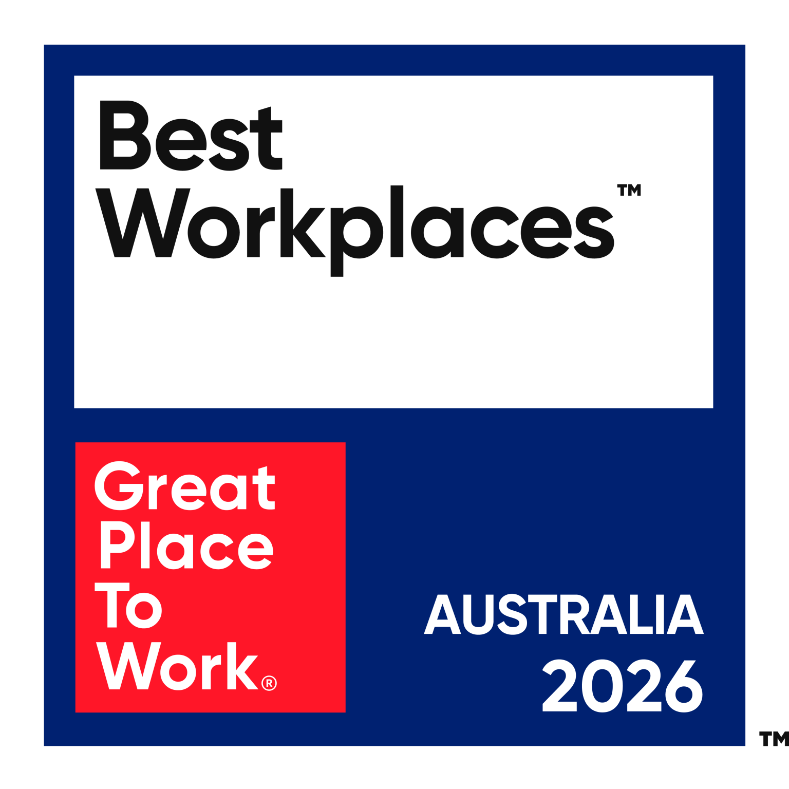 Australia Great Places to Work award badge 2026