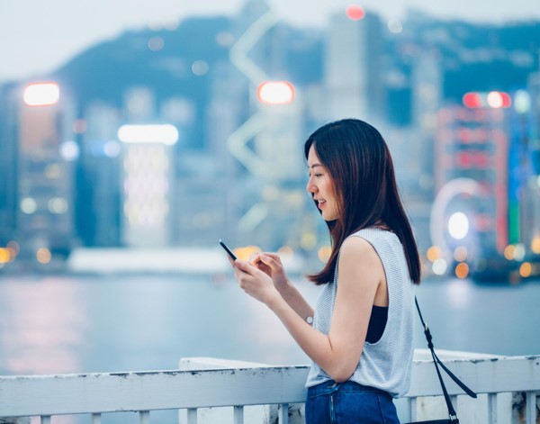 A women looking at her phone