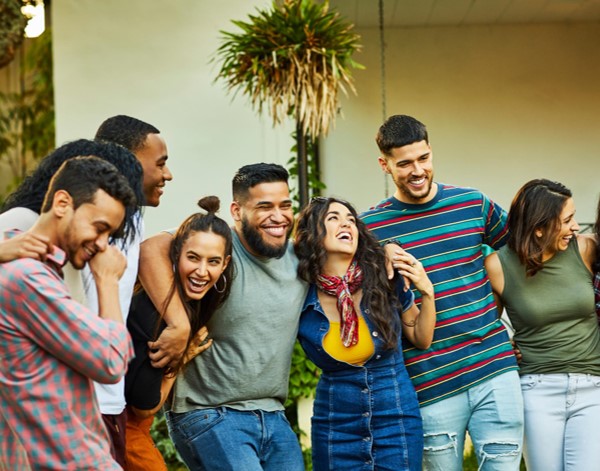 A group of people embracing