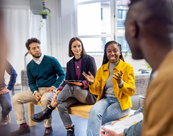 A group of people having a discussion