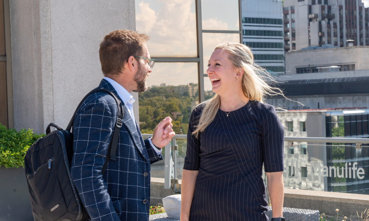 A person and person laughing